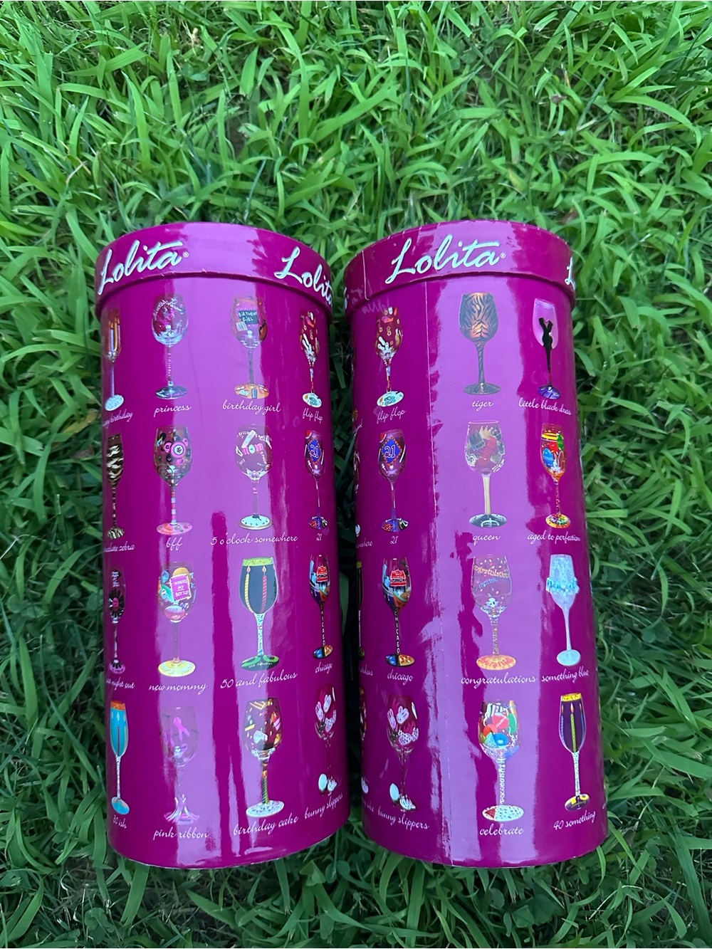 Lolita Bright Fuchsia Stemmed Glass Gift Tins
